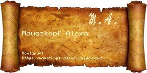 Mauszkopf Alexa névjegykártya